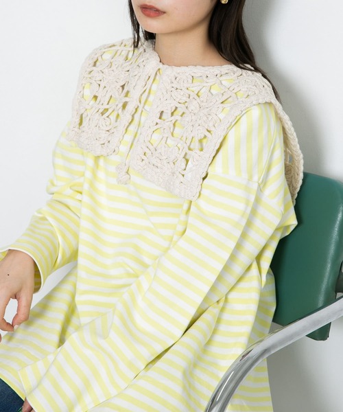 KBF（ケイビーエフ）の「フラワーモチーフビッグカラー（その他小物・レディース・ベージュ・ONE）」の2枚目の写真