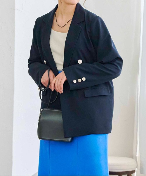 CPCM（シーピーシーエム）の「Wボタン紺ブレザージャケット（テーラードジャケット・レディース・ネイビー・FREE）」の8枚目の写真