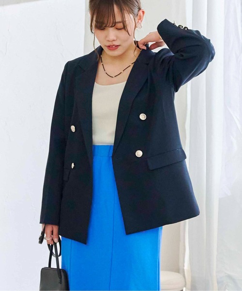 CPCM（シーピーシーエム）の「Wボタン紺ブレザージャケット（テーラードジャケット・レディース・ネイビー・FREE）」の5枚目の写真