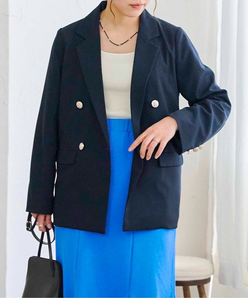 CPCM（シーピーシーエム）の「Wボタン紺ブレザージャケット（テーラードジャケット・レディース・ネイビー・FREE）」の13枚目の写真