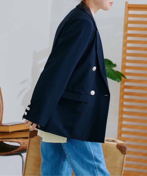 CPCM（シーピーシーエム）の「Wボタン紺ブレザージャケット（テーラードジャケット・レディース・ネイビー・FREE）」の10枚目の写真