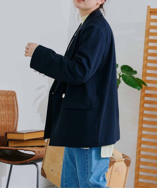 CPCM（シーピーシーエム）の「Wボタン紺ブレザージャケット（テーラードジャケット・レディース・ネイビー・FREE）」の7枚目の写真