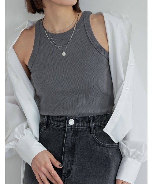 Re:EDIT（リエディ）の「アメリカンスリーブタンクトップ（タンクトップ・レディース・ホワイト/ブラック/オレンジ/グリーン/モカ/ブラック系その他/その他/ホワイト系その他/チャコールグレー・MEDIUM/LARGE）」の17枚目の写真