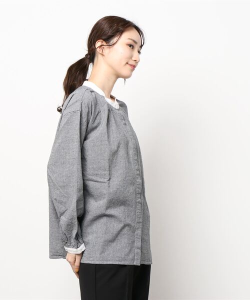 新品　SM2☆オフ／比翼クレリックバンドカラーシャツ Samansa Mos2（サマンサ モスモス）の「比翼クレリックバンドカラー