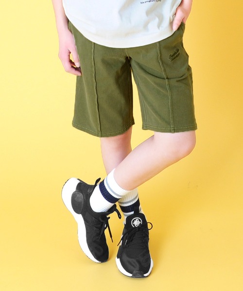 GLAZOS(グラソス)の「天竺・ピグメントハーフパンツ【セットアップ対応】(その他パンツ・キッズ・チャコールグレー/レッド/カーキ/ブルー・130cm/140cm/150cm/160cm/170cm)」の2枚目の写真