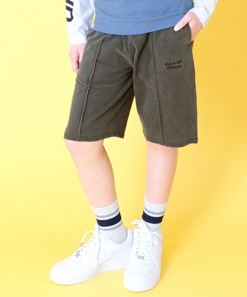GLAZOS(グラソス)の「天竺・ピグメントハーフパンツ【セットアップ対応】(その他パンツ・キッズ・チャコールグレー/レッド/カーキ/ブルー・130cm/140cm/150cm/160cm/170cm)」の1枚目の写真