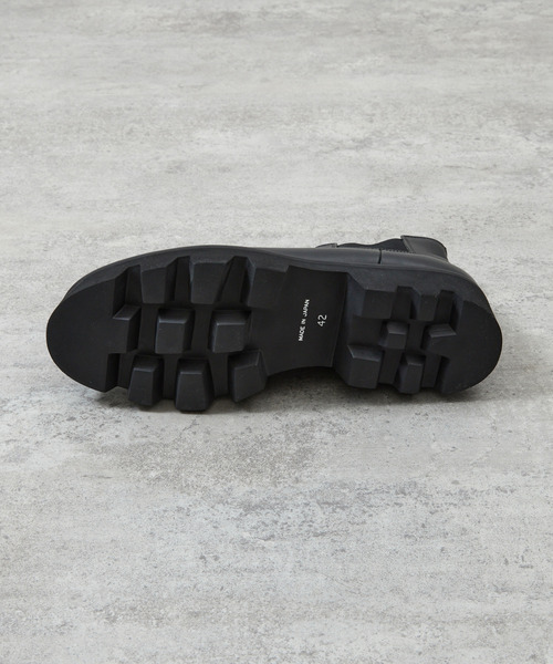 And A（アンドエー）の「PADRONE パドローネ / SIDE GORE BOOTS with Chunky Sole サイドゴアブーツ （チャンキーソール） トラックソール / PU8054-1140（ブーツ・メンズ・ブラック・41/40/42）」の9枚目の写真