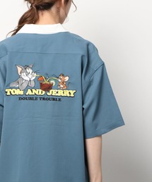 Tom＆Jerry（トムアンドジェリー）の「Tom＆Jerry/ トム＆ジェリー バック刺繍 クレリック オープンカラーシャツ（シャツ/ブラウス）」
