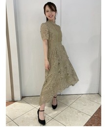 Cupid Heart | 【Cupid Heart】結婚式・ちょっとしたお食事会におすすめドレス！ケミカルレース使いミモレ丈ワンピースドレス(ドレス)