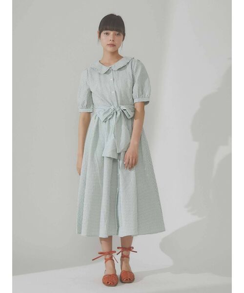 merry jenny（メリージェニー）の「ギンガムリボンシャツワンピース（ワンピース・レディース・ブラック/レッド/グリーン・FREE）」の19枚目の写真