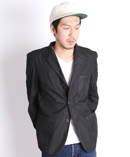 Denime（ドゥニーム）の「【MadeInJapan】ガーメントダイコットンナイロンテーラードジャケット（テーラードジャケット・メンズ・ベージュ/オリーブ/ブラック・LARGE/SMALL/MEDIUM）」の2枚目の写真