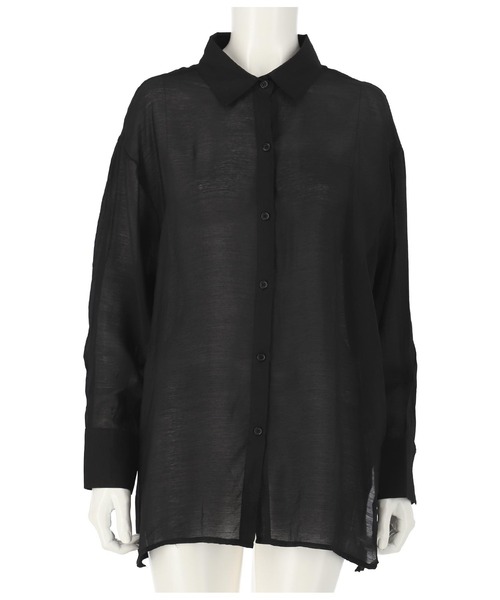 ANAP（アナップ）の「シアーオーバーサイズシャツ（シャツ/ブラウス・レディース・ベージュ/グレー/ホワイト/ブラック・FREE）」の8枚目の写真