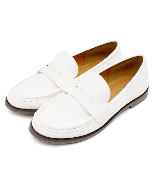 earth music&ecology（アースミュージックアンドエコロジー）の「ベーシックローファー（パンプス・レディース・オフホワイト/ブラック・24.5cm/24cm/22.5cm/23cm/23.5cm）」の2枚目の写真