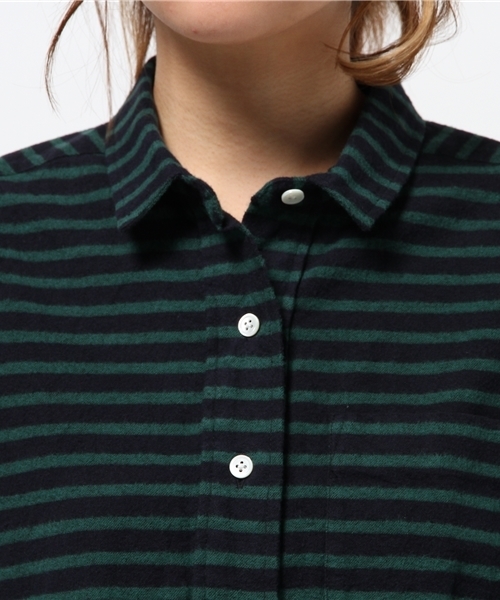 Spick & Span（スピックアンドスパン）の「Leclair メンネルBORDER プルオーバー（シャツ/ブラウス・レディース・チャコールグレー/グリーン・FREE）」の7枚目の写真