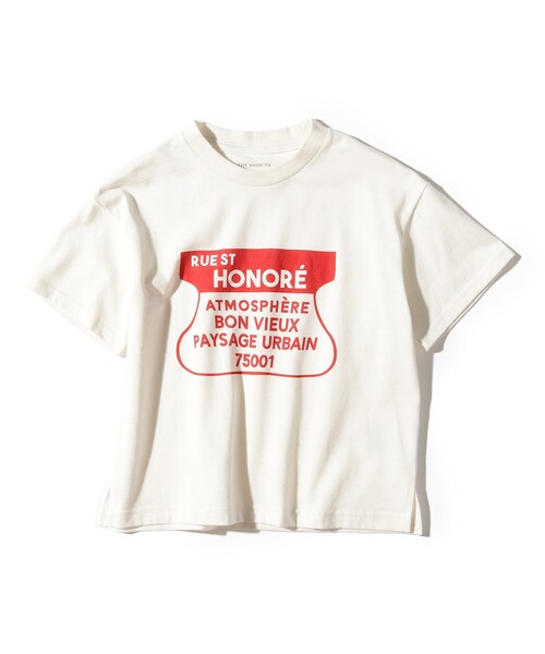 THE SHOP TK （ザ ショップ ティーケー ）の「◆【100‐140】レトロカラーロゴTシャツ（Tシャツ/カットソー・キッズ・ホワイト/オレンジ/グリーン/パープル系・10/13/12/14/11）」の2枚目の写真