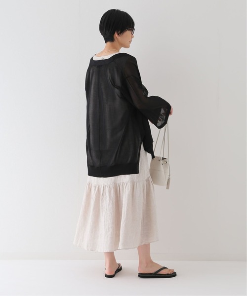 JOURNAL STANDARD relume（ジャーナルスタンダード　レリューム）の「シアーストールカーディガン（ニット/セーター・レディース・ブラック/ベージュ/オレンジ・FREE）」の8枚目の写真