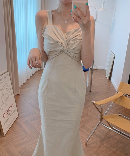 Jasmine Grandiflorum（ジャスミングランディフローラム）の「【Jasmine】ノースリーブマーメイドロングワンピース (SS)（ワンピース・レディース・ホワイト/ブラック/ベージュ・FREE）」の19枚目の写真