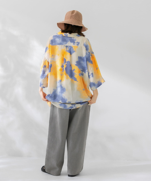 KBF（ケイビーエフ）の「ペイントプリントシャツ（シャツ/ブラウス・レディース・ブラウン系その他/ブルー系その他/オレンジ系その他・ONE）」の11枚目の写真