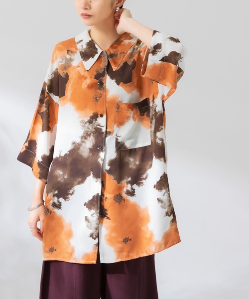 KBF（ケイビーエフ）の「ペイントプリントシャツ（シャツ/ブラウス・レディース・ブラウン系その他/ブルー系その他/オレンジ系その他・ONE）」の19枚目の写真