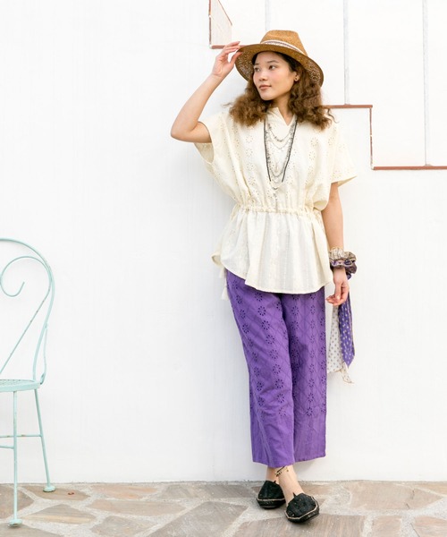 チャイハネ(チャイハネ)の「【チャイハネ】シフリー刺繍ワイドパンツ(その他パンツ・レディース・ベージュ/パープル/ターコイズブルー・FREE)」の14枚目の写真