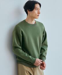 green label relaxing | クリア コットン スウェットライク クルーネック ニット -手洗い可-(ニット/セーター)