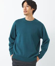 green label relaxing | クリア コットン スウェットライク クルーネック ニット -手洗い可-(ニット/セーター)