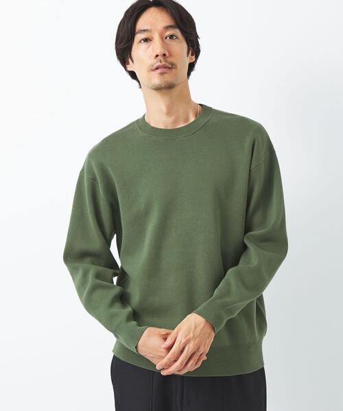 green label relaxing（グリーンレーベルリラクシング）の「クリア コットン スウェットライク クルーネック ニット -手洗い可-（ニット/セーター・メンズ・ライトグレー/ブラック/ターコイズブルー/ケリー・S/M/L/XL）」の10枚目の写真