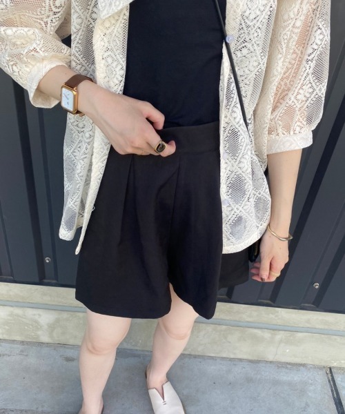 nemne store（ネンネストア）の「【低身長用サイズあり】タック入りフレアショートパンツ（その他パンツ・レディース・ブラック/ベージュ・SMALL/MEDIUM）」の12枚目の写真