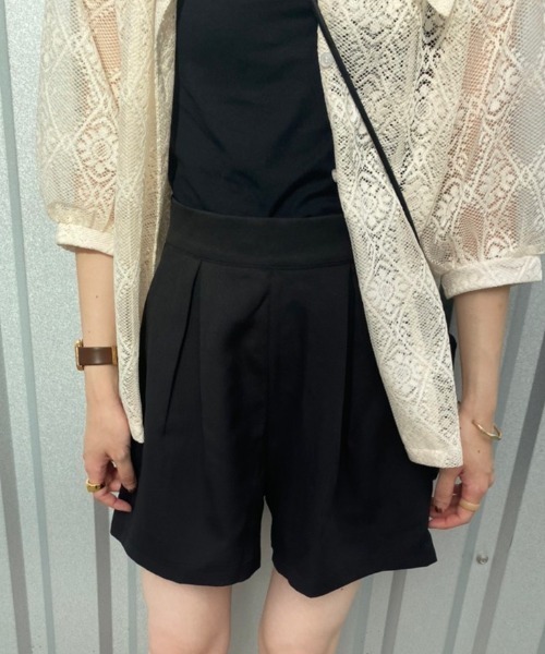 nemne store（ネンネストア）の「【低身長用サイズあり】タック入りフレアショートパンツ（その他パンツ・レディース・ブラック/ベージュ・SMALL/MEDIUM）」の14枚目の写真