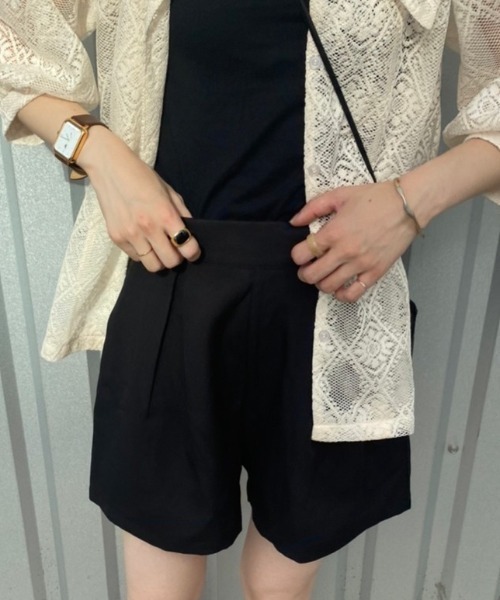 nemne store（ネンネストア）の「【低身長用サイズあり】タック入りフレアショートパンツ（その他パンツ・レディース・ブラック/ベージュ・SMALL/MEDIUM）」の15枚目の写真