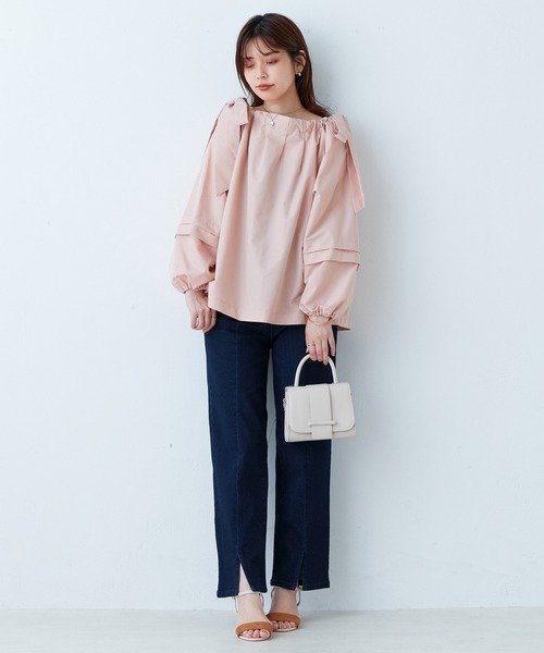 natural couture(ナチュラルクチュール)の「冷感デニムセンターシームスリットパンツ(その他パンツ・レディース・インディゴブルー/ブルー・MEDIUM/LARGE)」の8枚目の写真