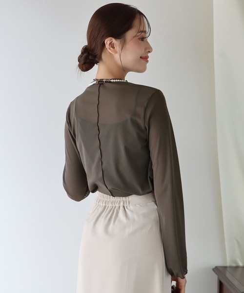 BLUEEAST（ブルーイースト）の「2wayシアーメロウトップス（Tシャツ/カットソー・レディース・オフホワイト/ブラック/ブラウン/グリーン/ピンク・MEDIUM）」の20枚目の写真