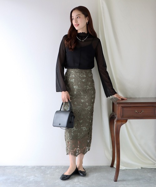 BLUEEAST（ブルーイースト）の「2wayシアーメロウトップス（Tシャツ/カットソー・レディース・オフホワイト/ブラック/ブラウン/グリーン/ピンク・MEDIUM）」の7枚目の写真