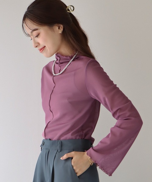 BLUEEAST（ブルーイースト）の「2wayシアーメロウトップス（Tシャツ/カットソー・レディース・オフホワイト/ブラック/ブラウン/グリーン/ピンク・MEDIUM）」の9枚目の写真