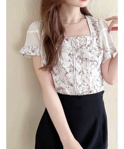 RESEXXY（リゼクシー）の「スリーブラッフルブラウス（シャツ/ブラウス・レディース・ブラック/ピンク/その他1・FREE）」の3枚目の写真