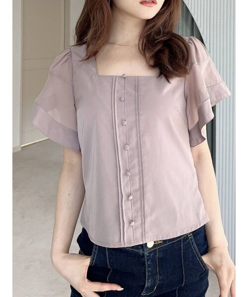 RESEXXY（リゼクシー）の「スリーブラッフルブラウス（シャツ/ブラウス・レディース・ブラック/ピンク/その他1・FREE）」の2枚目の写真