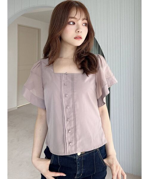 RESEXXY（リゼクシー）の「スリーブラッフルブラウス（シャツ/ブラウス・レディース・ブラック/ピンク/その他1・FREE）」の8枚目の写真