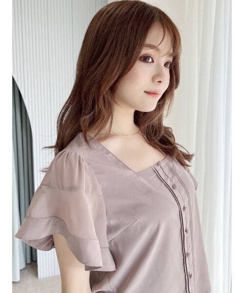 RESEXXY（リゼクシー）の「スリーブラッフルブラウス（シャツ/ブラウス・レディース・ブラック/ピンク/その他1・FREE）」の9枚目の写真