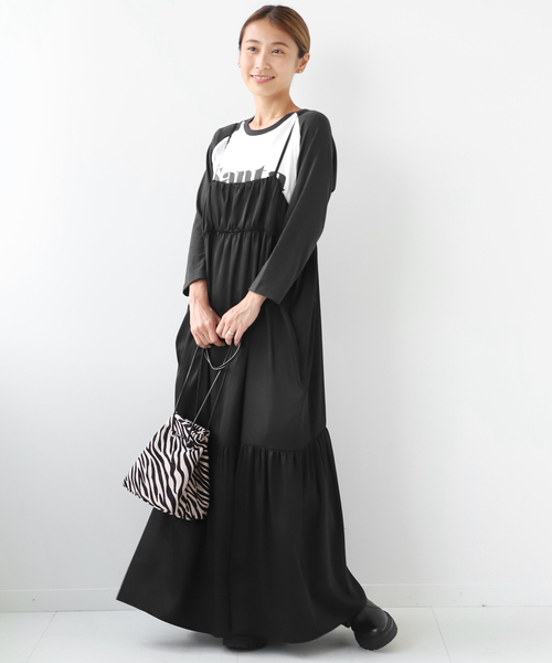 レリューム　ジャーナルスタンダード　キャミワンピース　ロングブラック キャミワンピース（ワンピース）｜JOURNAL STANDARD relume