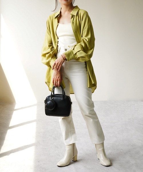 IAMUSE（アイアミューズ）の「レーヨンスリーブスリットシャツ S0710【IAMUSE】（シャツ/ブラウス・レディース・ピンク/ライトベージュ/ブラック/オリーブ・FREE）」の17枚目の写真