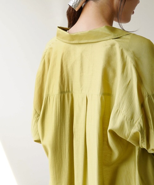 IAMUSE（アイアミューズ）の「レーヨンスリーブスリットシャツ S0710【IAMUSE】（シャツ/ブラウス・レディース・ピンク/ライトベージュ/ブラック/オリーブ・FREE）」の18枚目の写真