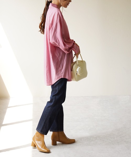 IAMUSE（アイアミューズ）の「レーヨンスリーブスリットシャツ S0710【IAMUSE】（シャツ/ブラウス・レディース・ピンク/ライトベージュ/ブラック/オリーブ・FREE）」の22枚目の写真