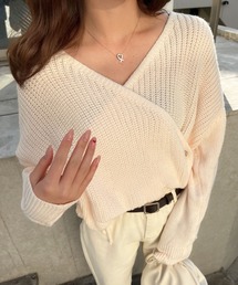 Lamoa | Lamoa/Vネック カシュクール デザイン ニット(ニット/セーター)