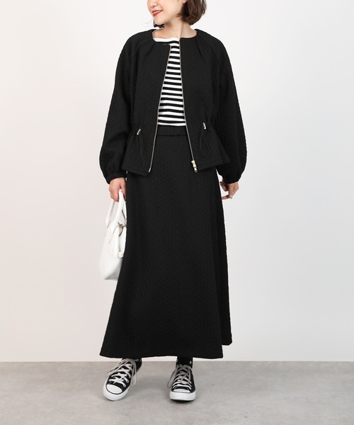 PICCIN（ピッチン）の「【セットアップ可能】キルティングフレアスカート（スカート・レディース・ブラック/アイボリー・M）」の5枚目の写真