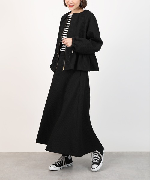 PICCIN（ピッチン）の「【セットアップ可能】キルティングフレアスカート（スカート・レディース・ブラック/アイボリー・M）」の6枚目の写真