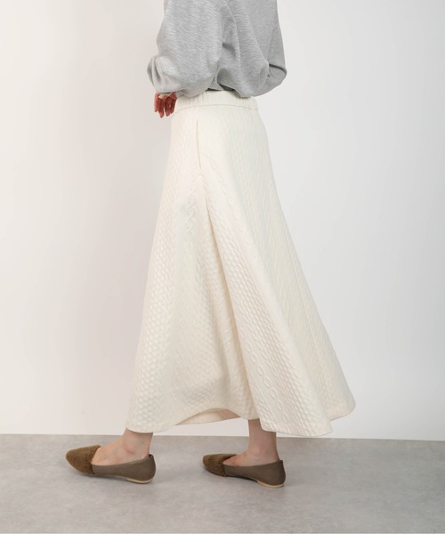 PICCIN（ピッチン）の「【セットアップ可能】キルティングフレアスカート（スカート・レディース・ブラック/アイボリー・M）」の4枚目の写真