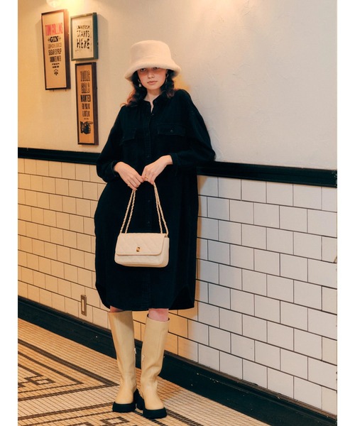 AMERICAN HOLIC（アメリカンホリック）の「ボリュームソールロングブーツ（ブーツ・レディース・ブラック/ベージュ・M/S/L）」の4枚目の写真