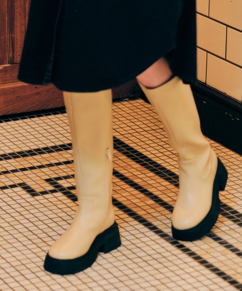 AMERICAN HOLIC（アメリカンホリック）の「ボリュームソールロングブーツ（ブーツ・レディース・ブラック/ベージュ・M/S/L）」の13枚目の写真