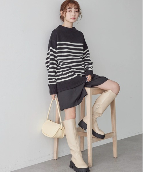 AMERICAN HOLIC（アメリカンホリック）の「ボリュームソールロングブーツ（ブーツ・レディース・ブラック/ベージュ・M/S/L）」の14枚目の写真