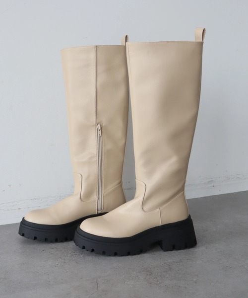AMERICAN HOLIC（アメリカンホリック）の「ボリュームソールロングブーツ（ブーツ・レディース・ブラック/ベージュ・M/S/L）」の20枚目の写真